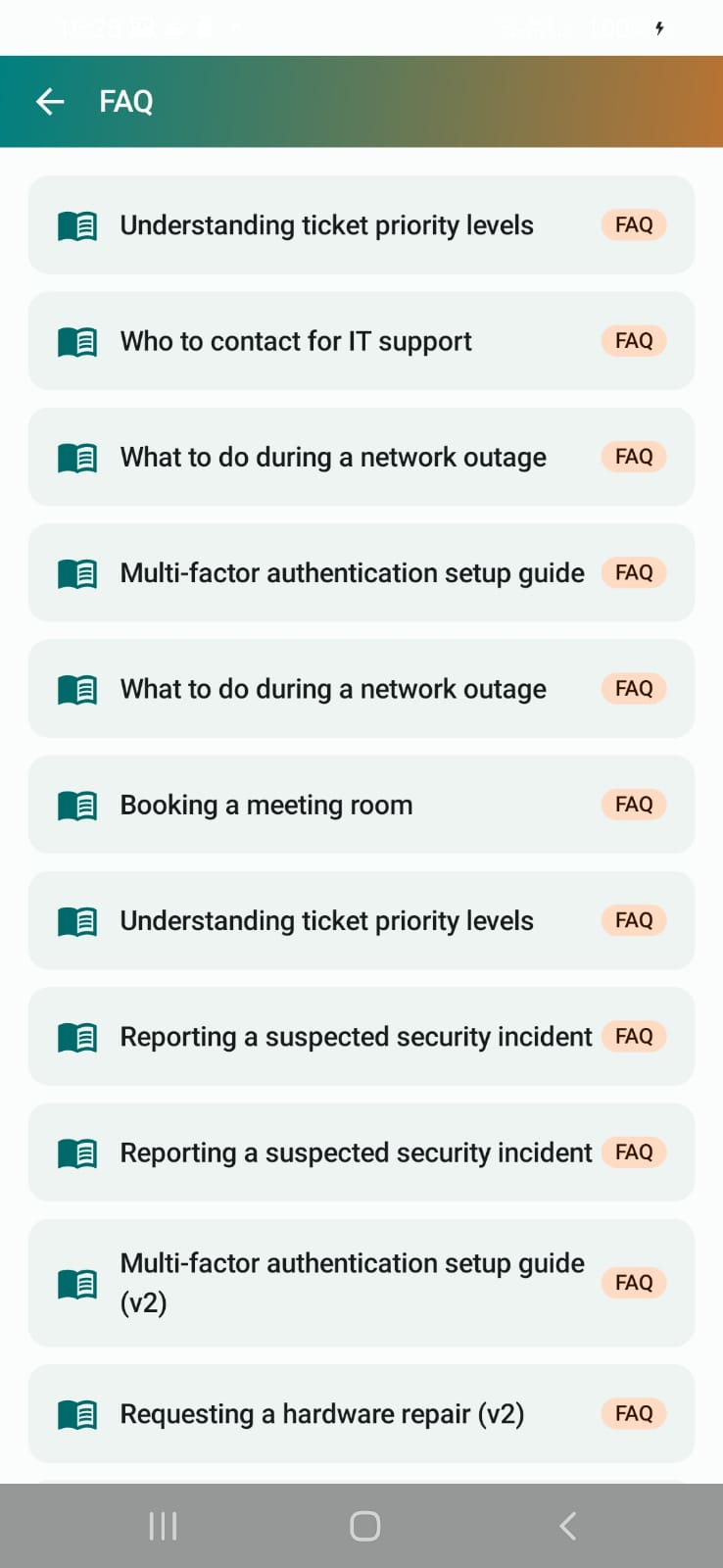 FAQ list